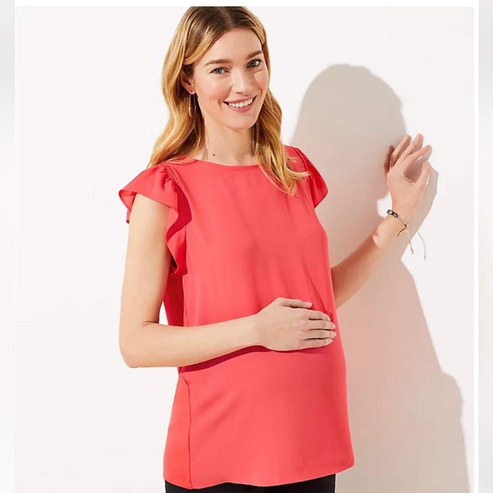 Loft Maternity Ruffle Sleeve Top